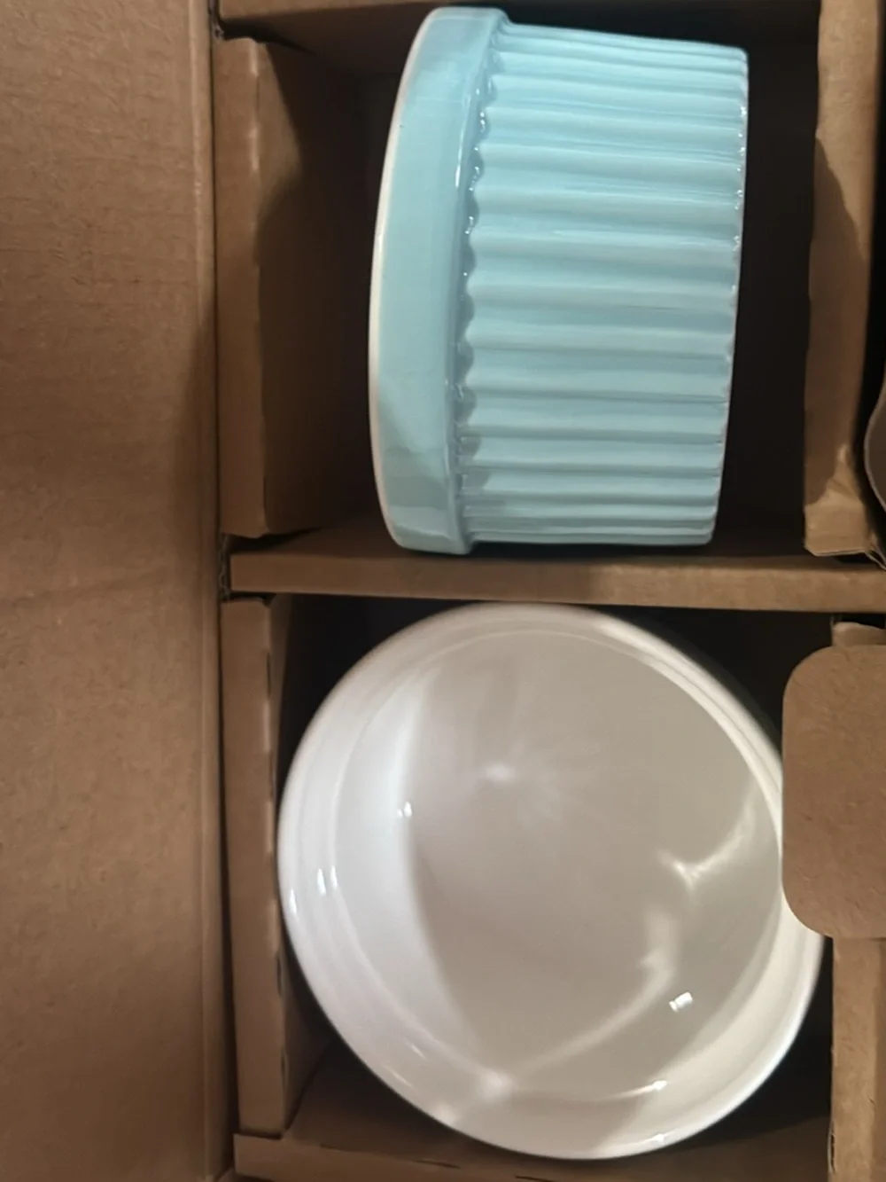 6 New in Box Light Blue Ceramic Ramekin - Home Kitchen